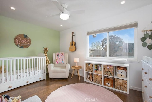 4698 Heil Ave Unit 23C, Huntington Beach, CA 92649 - bedroom featuring wood finished floors, recessed lighting, and ceiling fan
