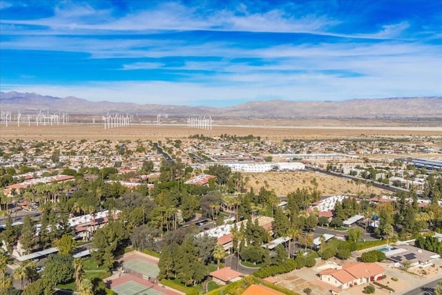 drone / aerial view with a mountain view