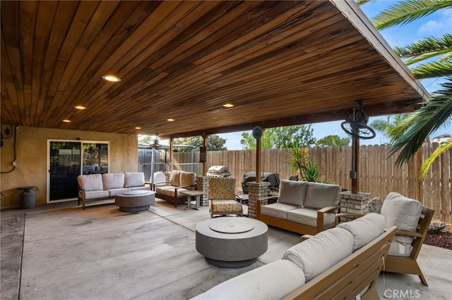 view of patio featuring outdoor lounge area