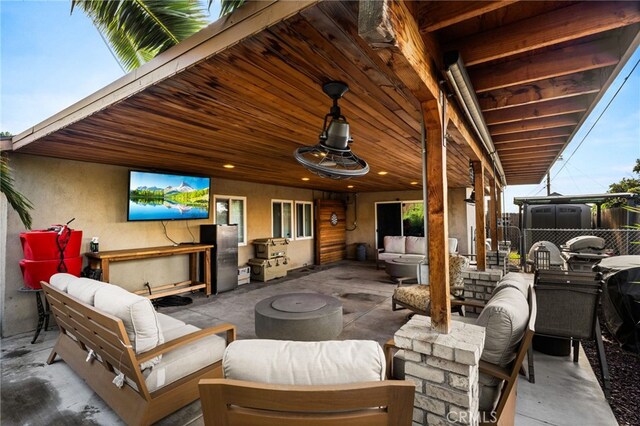 view of patio featuring an outdoor living space