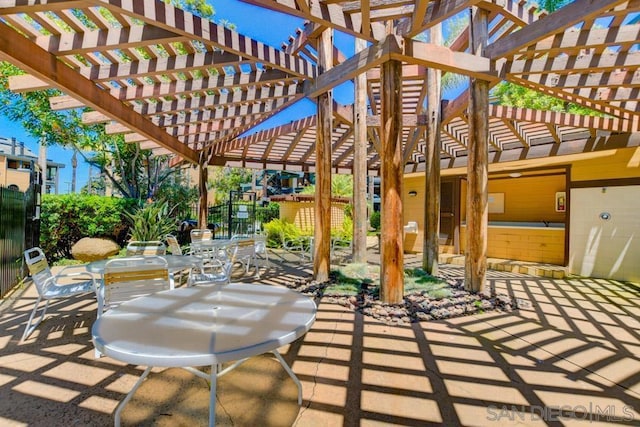 view of patio / terrace with a pergola