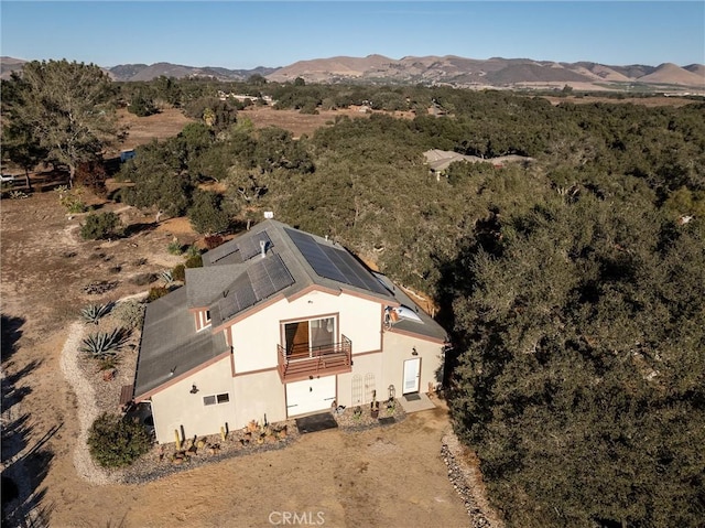 drone / aerial view with a mountain view