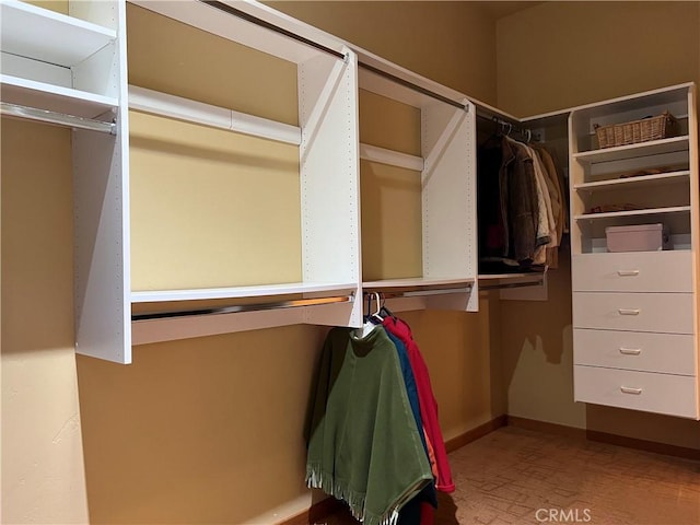 view of walk in closet