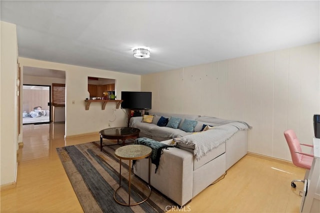 living room featuring light hardwood / wood-style floors