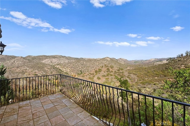 balcony with a mountain view