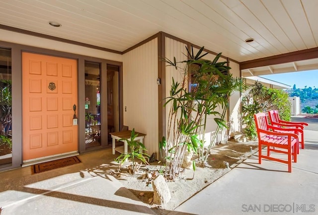 entrance to property with a porch