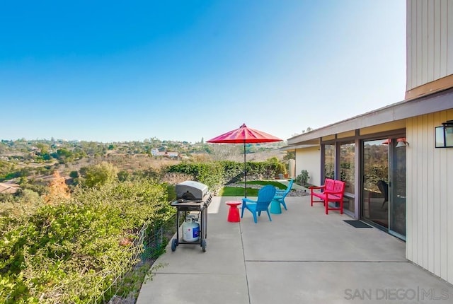 view of patio featuring area for grilling