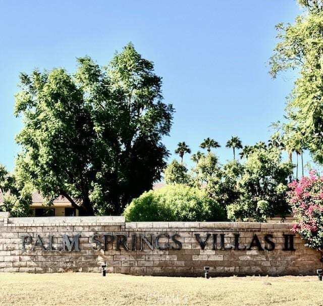 view of community sign