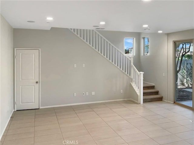 interior space with light tile patterned flooring