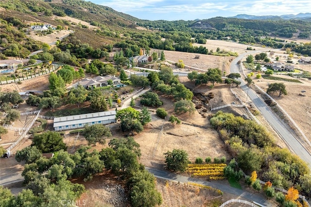 aerial view with a mountain view