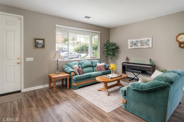 living room featuring wood-type flooring