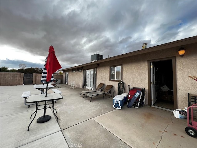 view of patio featuring central AC unit