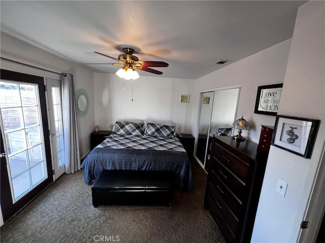 15353 El Centro Rd, Hesperia, CA 92345 - carpeted bedroom with a ceiling fan