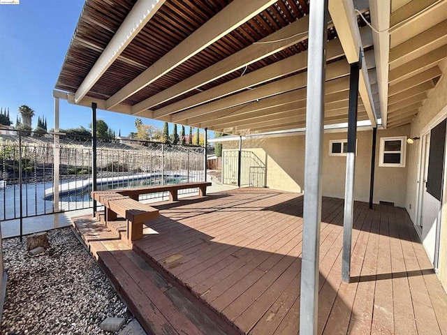 dock area with a pool side deck