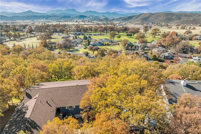 bird's eye view featuring a mountain view