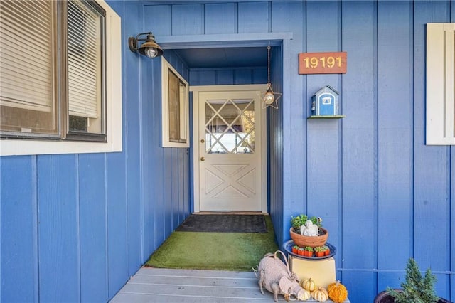 view of doorway to property