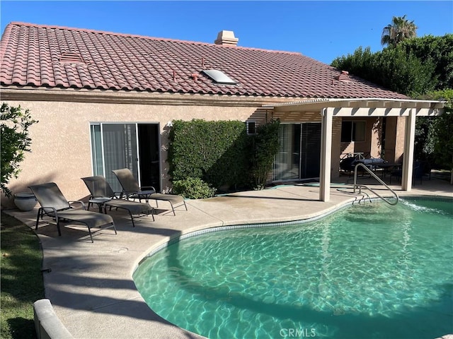 view of pool featuring a patio