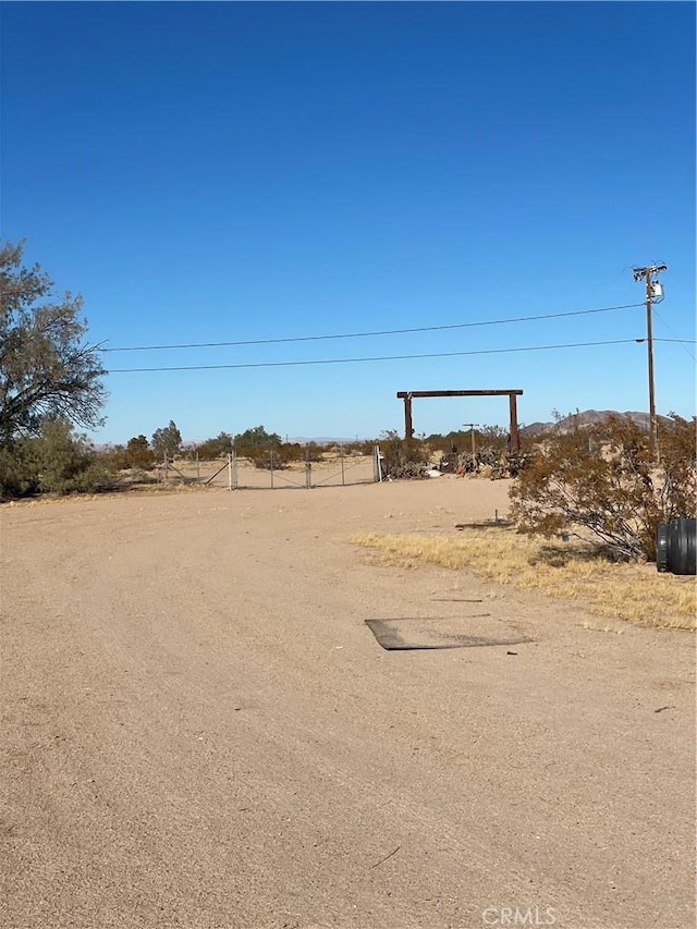 view of road with a rural view