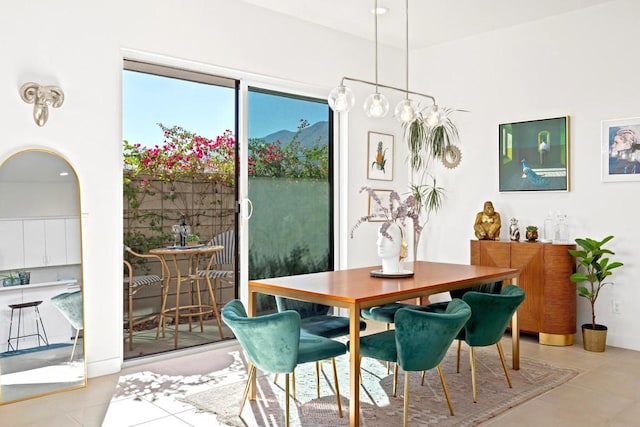 view of tiled dining space