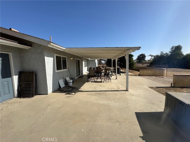 view of patio / terrace featuring a pergola