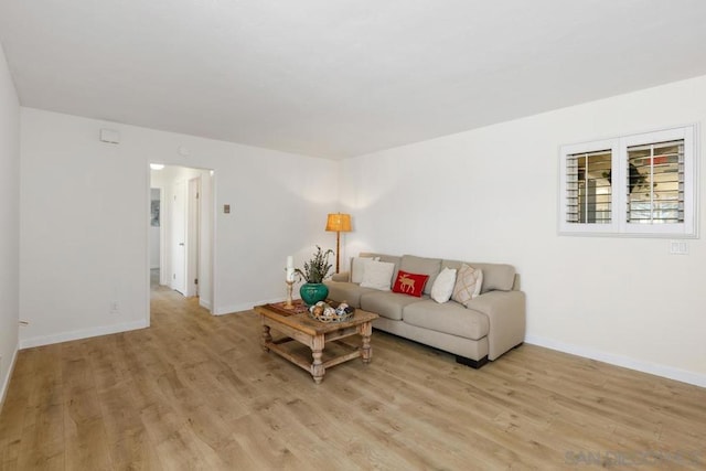 living room featuring light hardwood / wood-style flooring