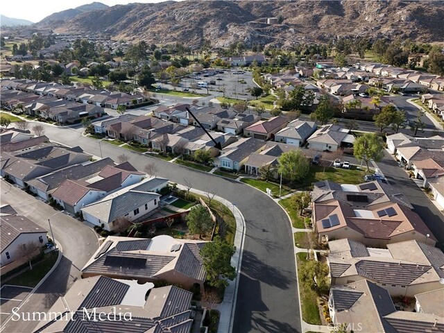 aerial view with a mountain view