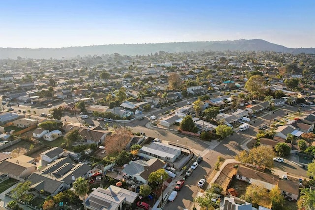 aerial view with a mountain view