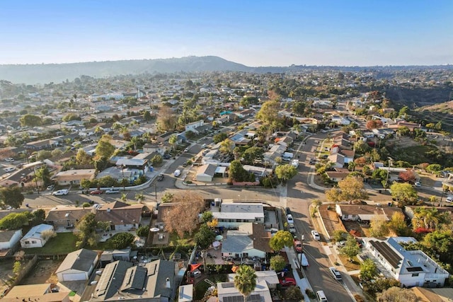 bird's eye view featuring a mountain view