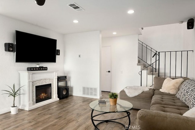 living room featuring hardwood / wood-style flooring