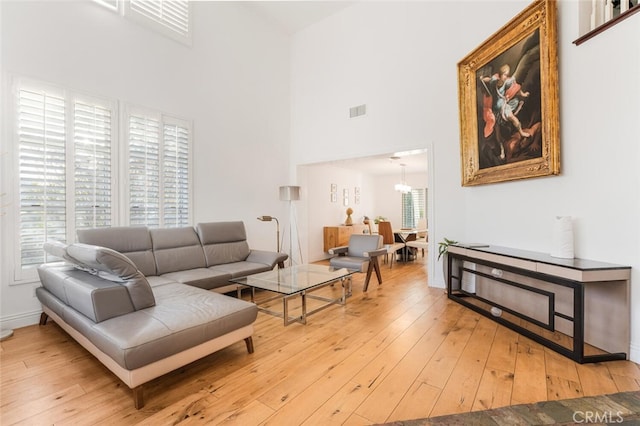 living room featuring hardwood / wood-style flooring