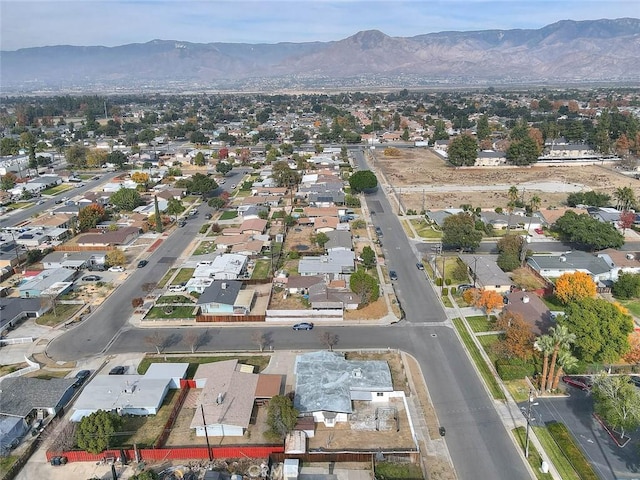 aerial view with a mountain view