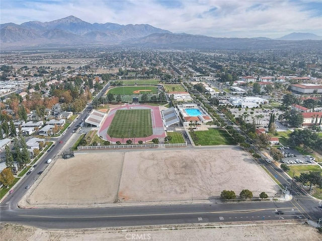 aerial view featuring a mountain view