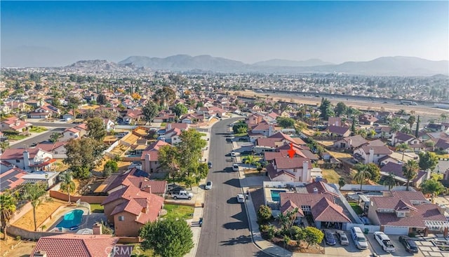 aerial view with a mountain view