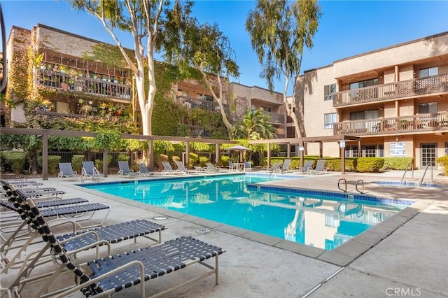 view of pool with a patio area