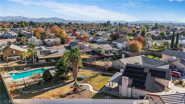 bird's eye view featuring a mountain view