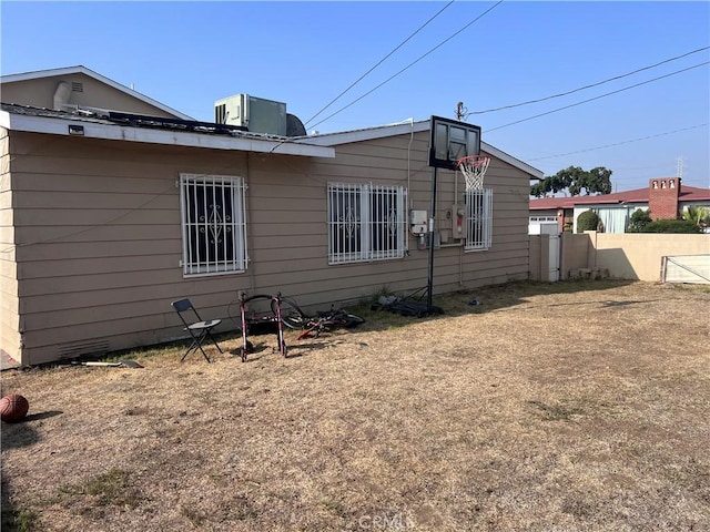 view of property exterior featuring central AC