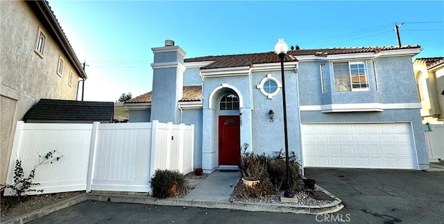 view of front facade with a garage