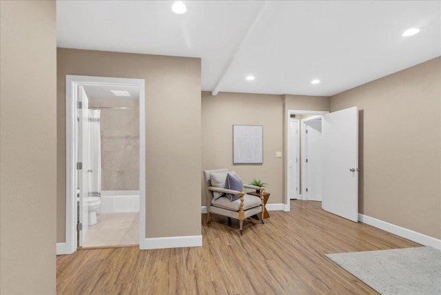 living area featuring light hardwood / wood-style flooring