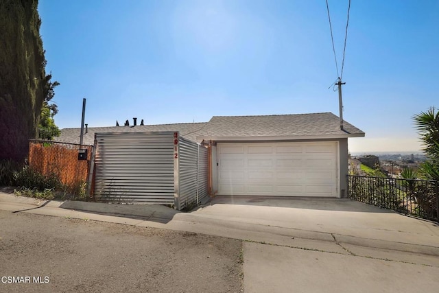 view of garage