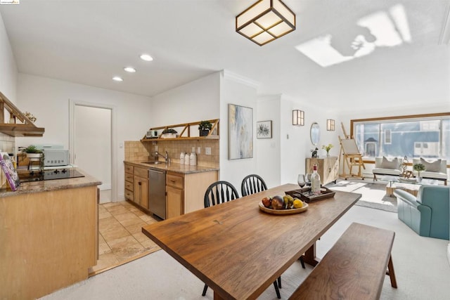 dining room with sink