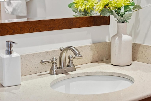 interior details with tasteful backsplash and vanity