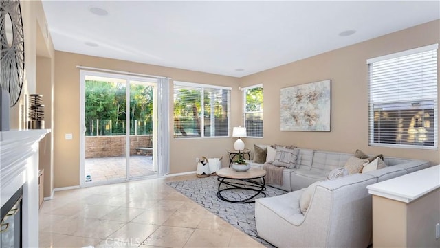 living room with plenty of natural light