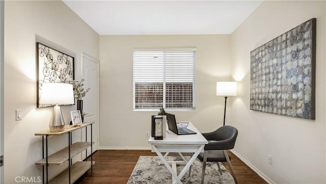 office featuring dark wood-type flooring