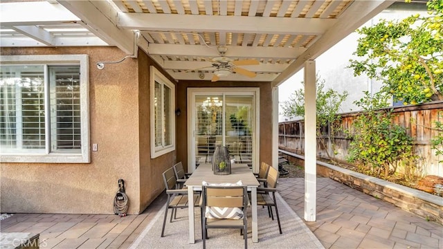 view of patio / terrace with ceiling fan