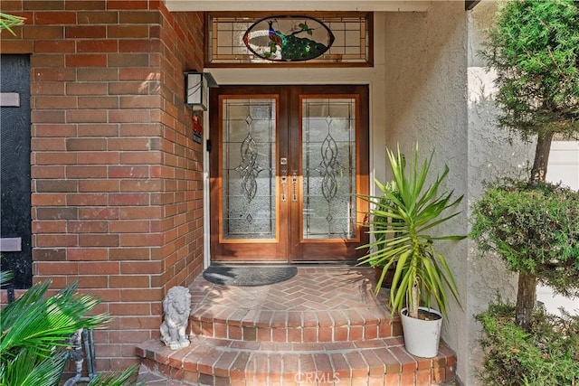 view of exterior entry with french doors