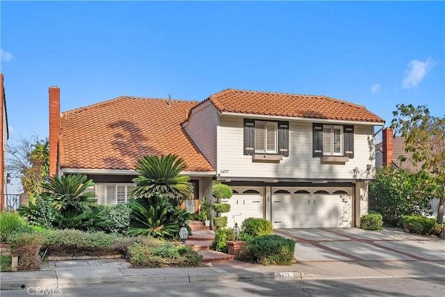 view of front facade with a garage