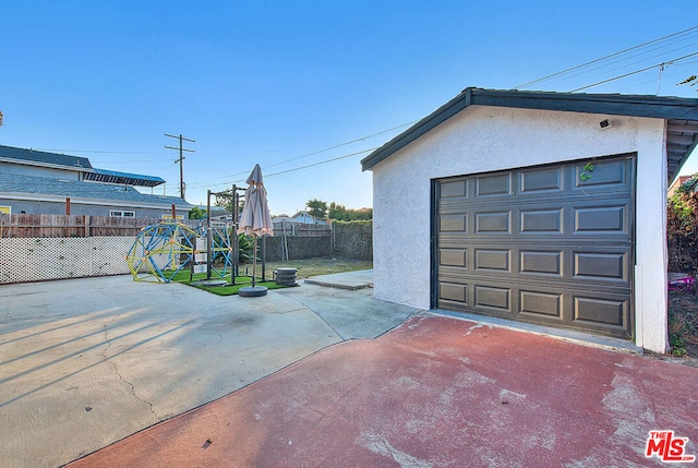 view of garage