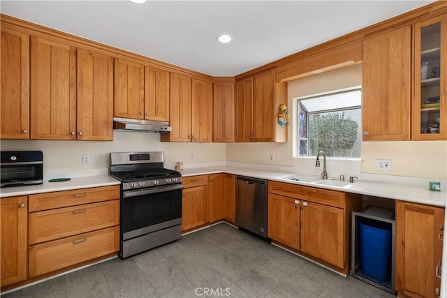 kitchen with stainless steel appliances and sink