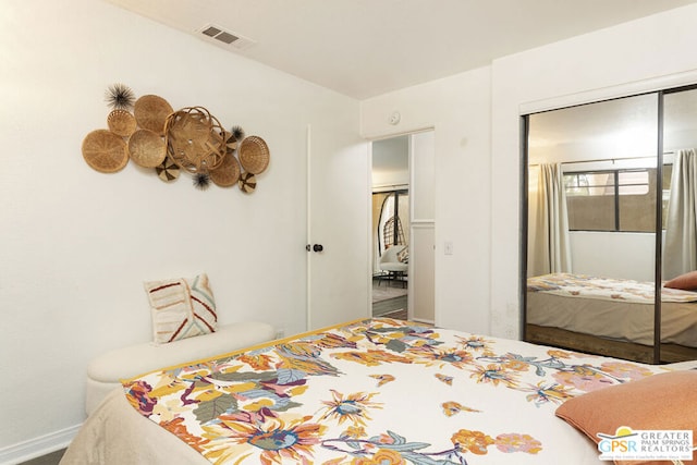 bedroom featuring a closet