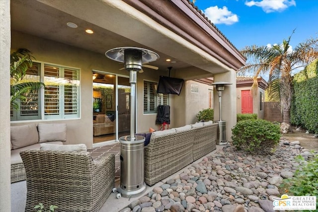 view of patio featuring an outdoor living space